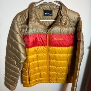 Marmot Tan Jacket with Black Logo Tag